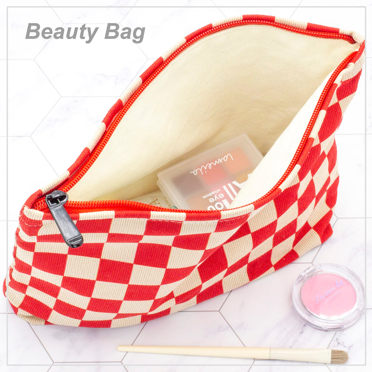 Détail du zip de la trousse de maquillage PAZIMIIK