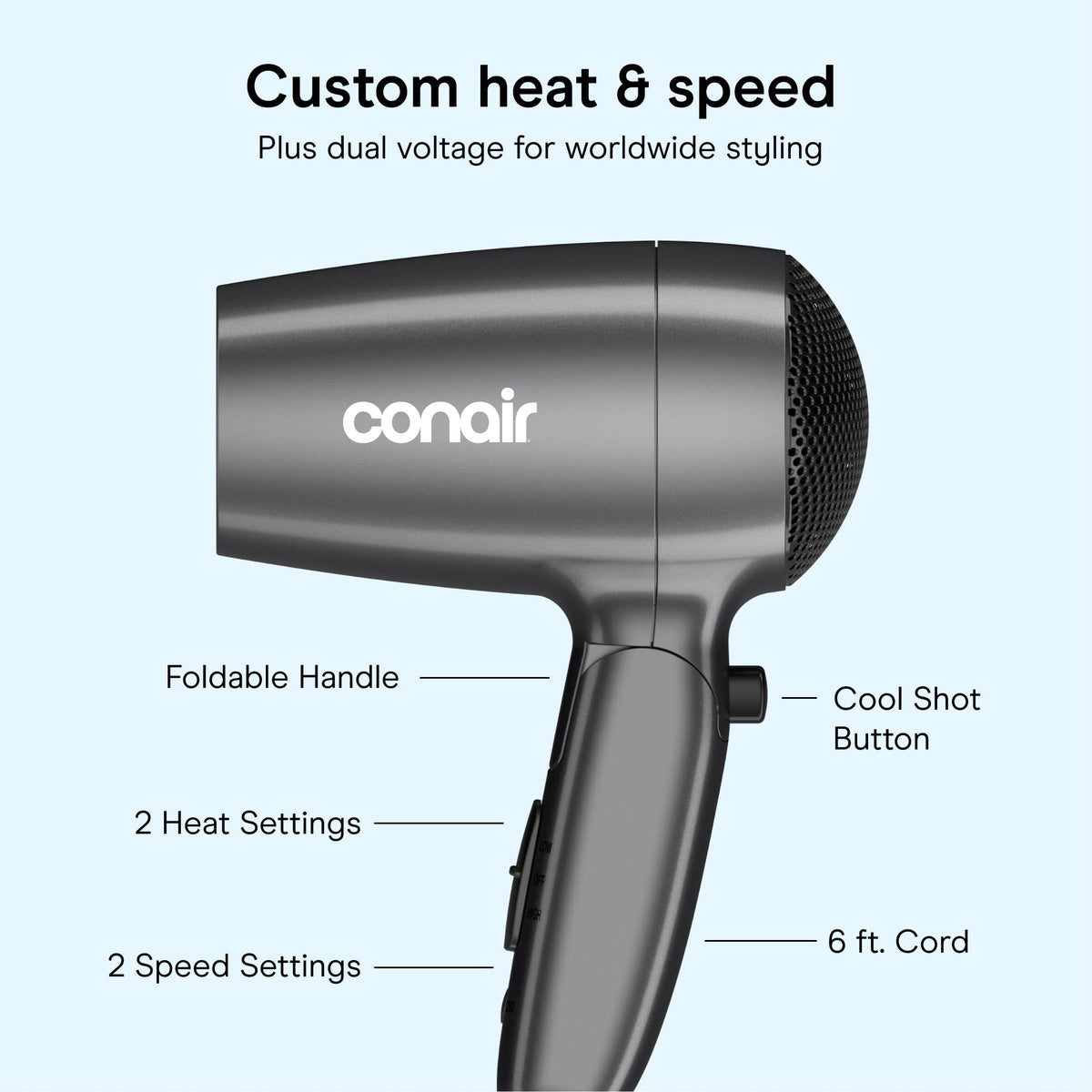 Détail sur le cordon du sèche-cheveux Conair
