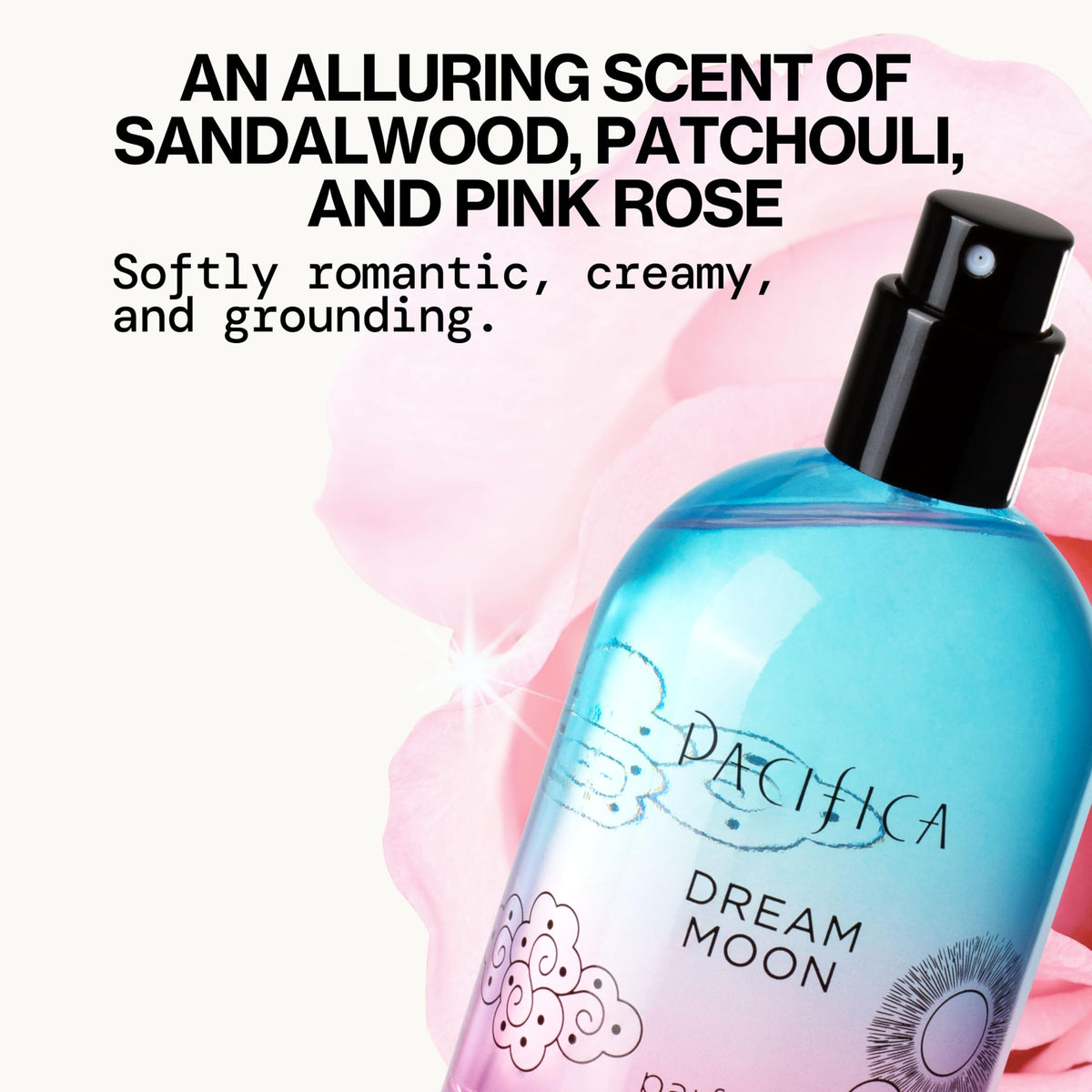 Détail sur le parfum floral-boisé de Pacifica Dream Moon