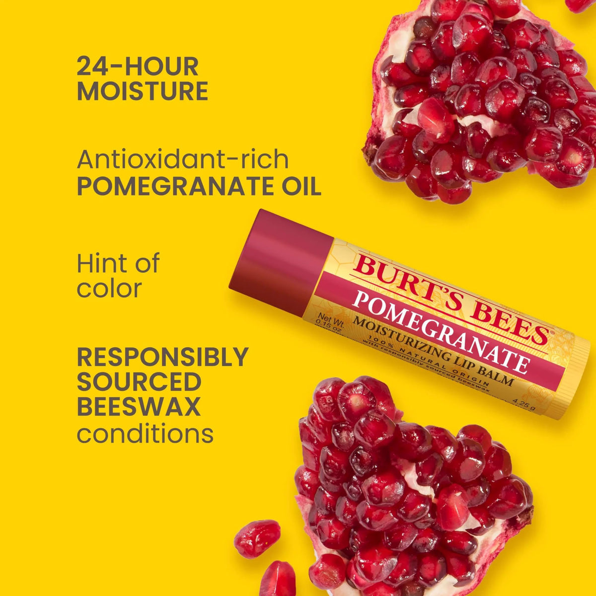 Détails Burt's Bees Baume à Lèvres Pomme Grenade
