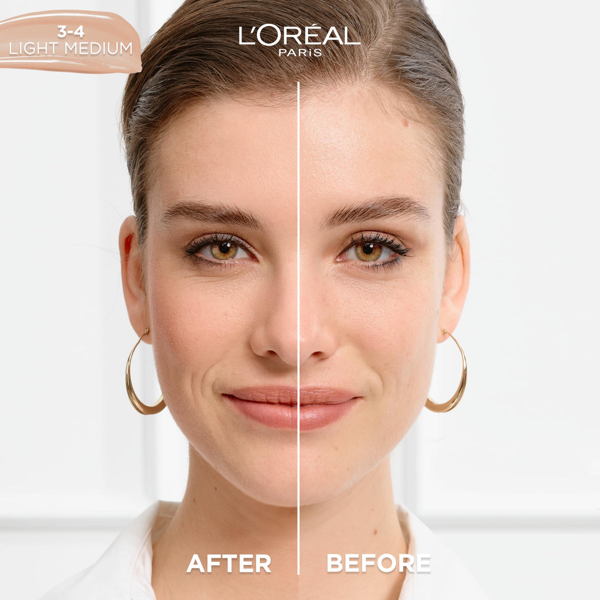 Détails de l'acide hyaluronique sur l'emballage du fond de teint L'Oreal