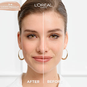 Détails de l'acide hyaluronique sur l'emballage du fond de teint L'Oreal
