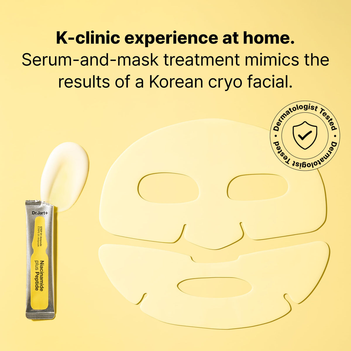 Détails de l'ampoule contenant Niacinamide et Peptides