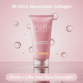 Détails de l'application du masque de nuit au collagène YURI BEAUTY