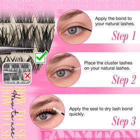 Détails de l'emballage du kit de cils manga FANXITON