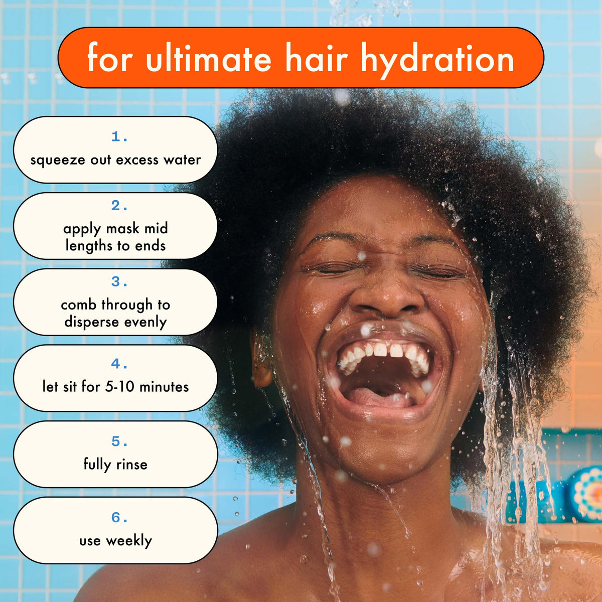 Détails de l'emballage du Masque Hydro Rush Amika