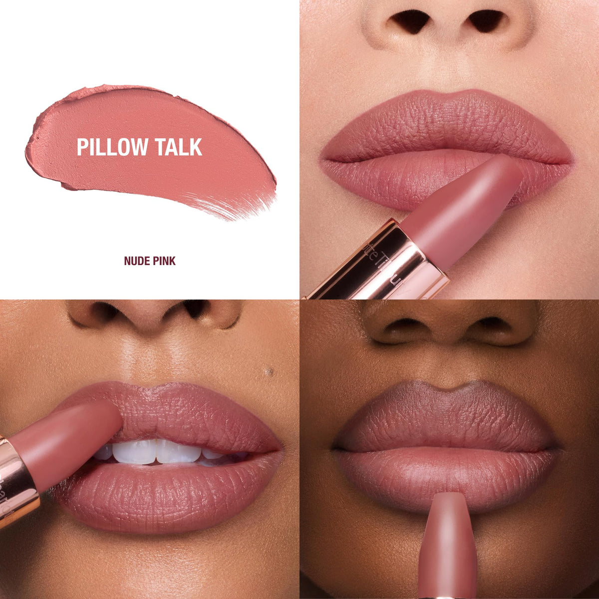Détails de l'embout carré du rouge à lèvres Charlotte Tilbury