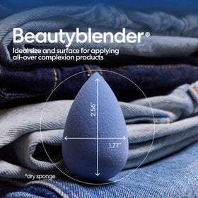 Détails de l'éponge à maquillage denim beautyblender