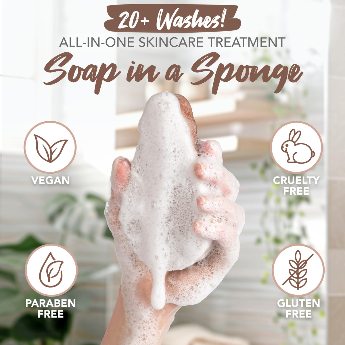 Détails de l'éponge Spongeables avec ingrédients hydratants