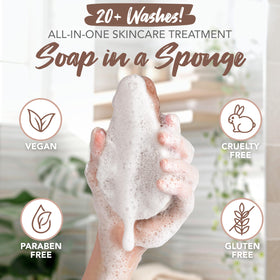 Détails de l'éponge Spongeables avec ingrédients hydratants