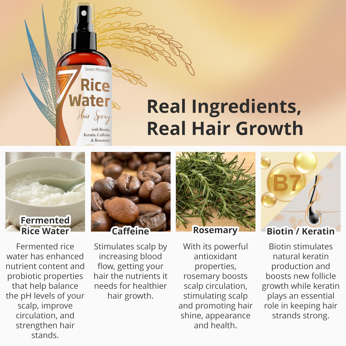 Détails de l'étiquette de l'Eau de Riz Fermentée Seven Minerals