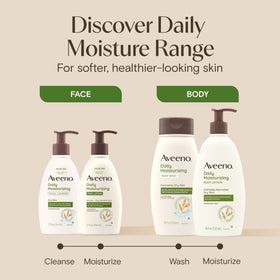 Détails de l'étiquette de la lotion hydratante Aveeno