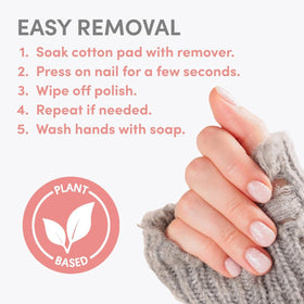 Détails de l'étiquette du dissolvant d'ongles ella+mila 236ml