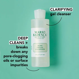 Détails de l'étiquette du Nettoyant Visage Acné Mario Badescu