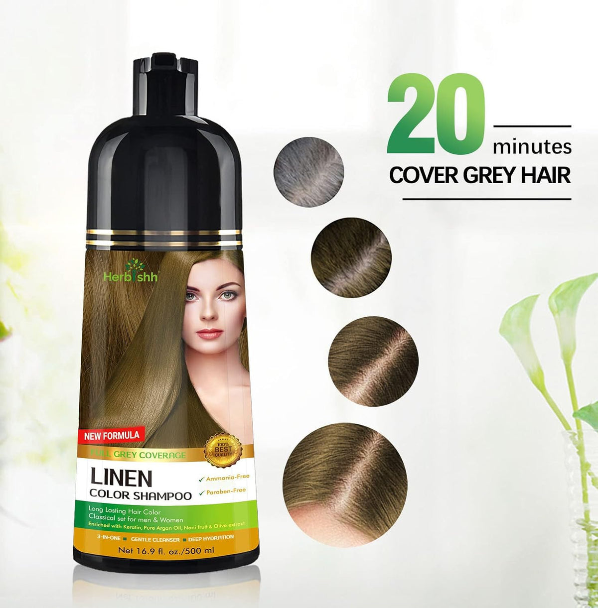 Détails de l'étiquette du shampooing Herbishh