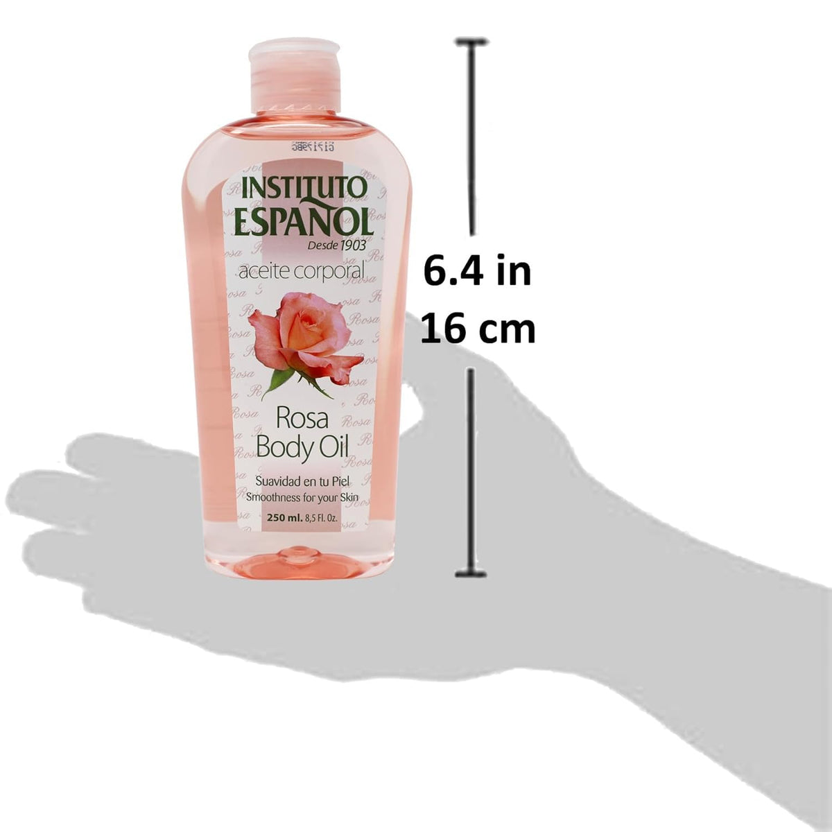 Détails de l'huile corporelle Rosa Instituto Español avec rose