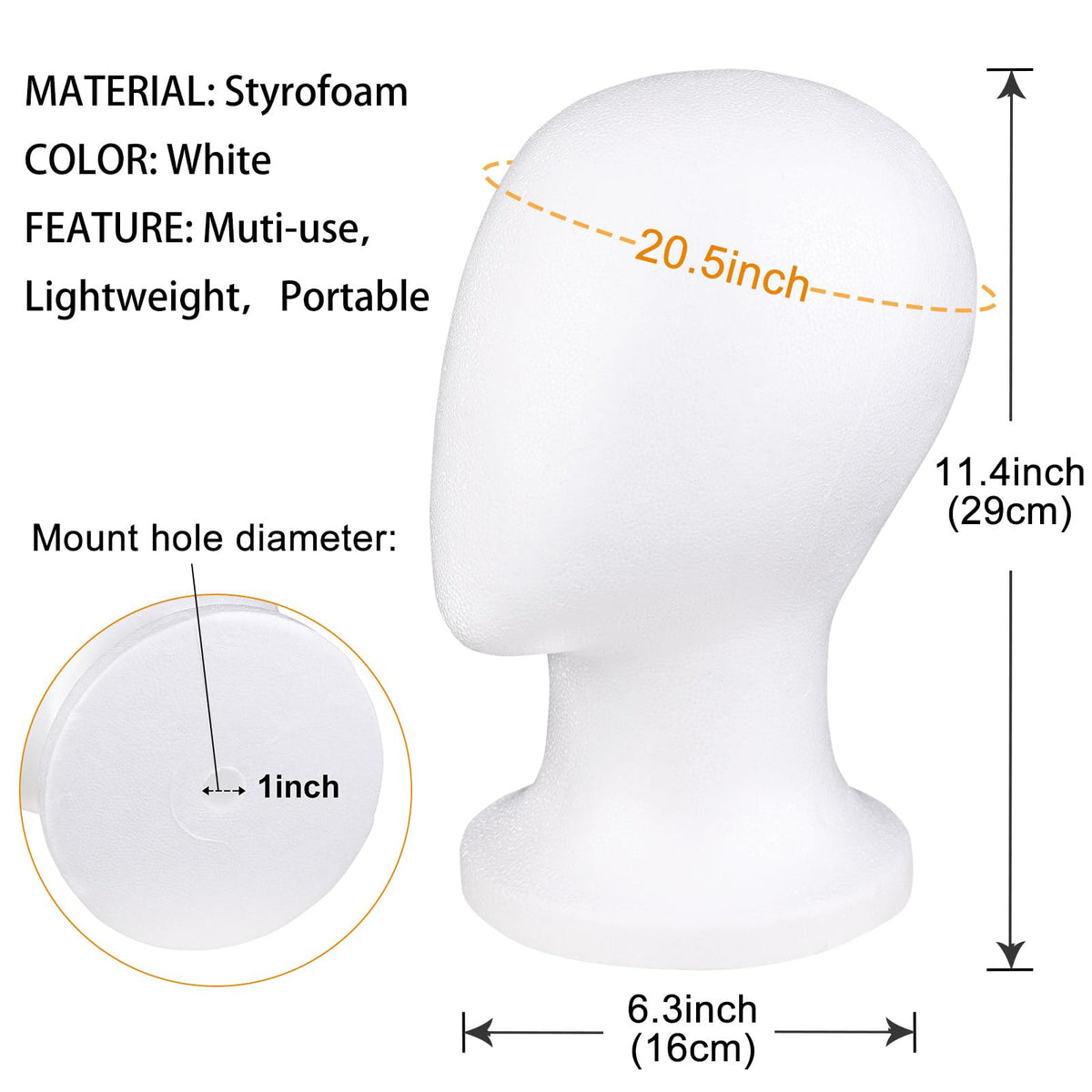 Détails de la base de la tête mannequin COOKOO