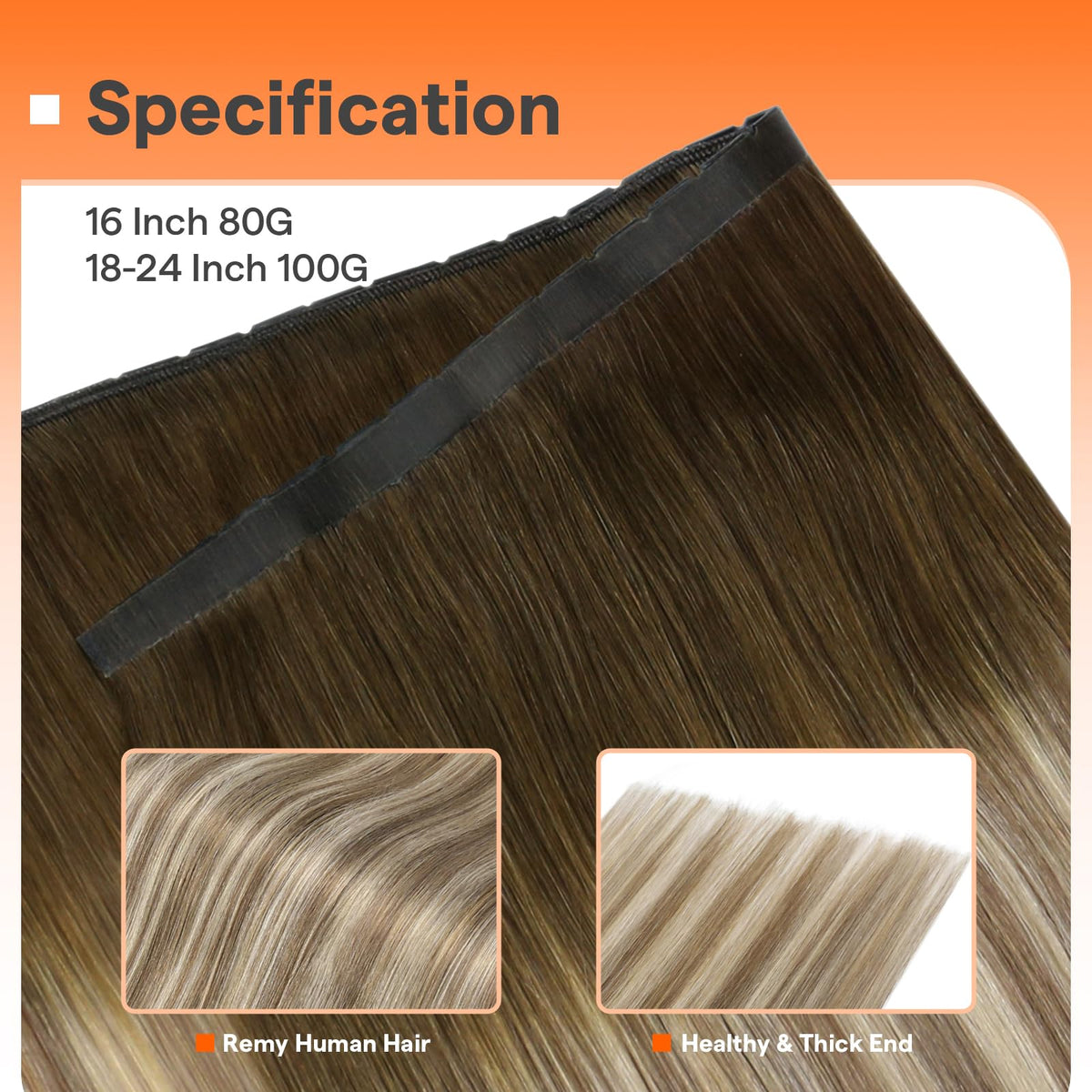 Détails de la base en PU des extensions Full Shine