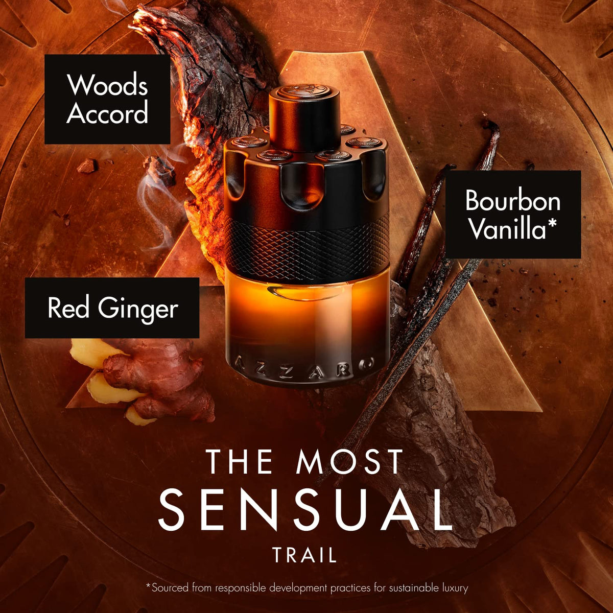 Détails de la bouteille d'Azzaro The Most Wanted Parfum