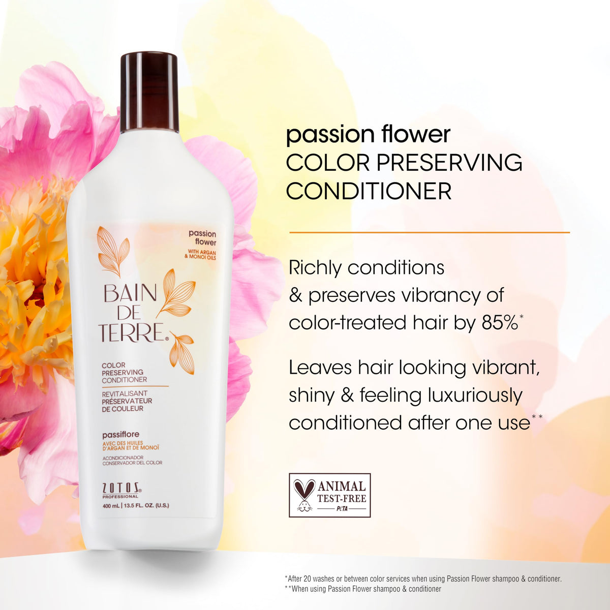 Détails de la bouteille de Bain de Terre Après-Shampooing 33,8 Oz
