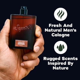 Détails de la bouteille de cologne Dr. Squatch Fireside Bourbon