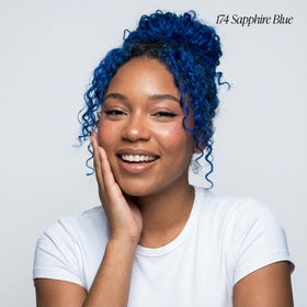 Détails de la bouteille de coloration Adore 174 Bleu Saphir