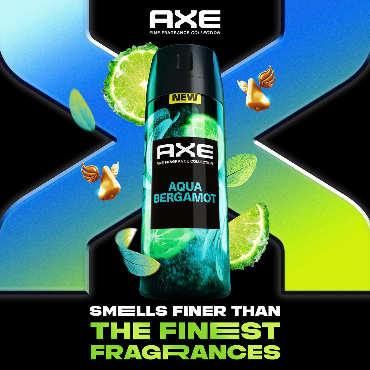 Détails de la bouteille de déodorant AXE Aqua Bergamot