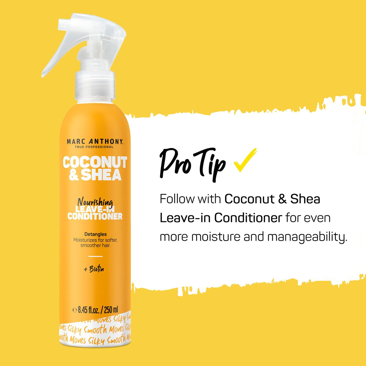 Détails de la bouteille de spray conditionneur Coconut Shea Marc Anthony
