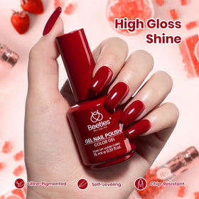 Détails de la bouteille de vernis gel rouge Berry Naughty