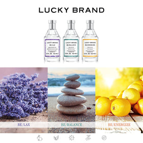 Détails de la bouteille Lucky Brand Re/Energize en verre rechargeable