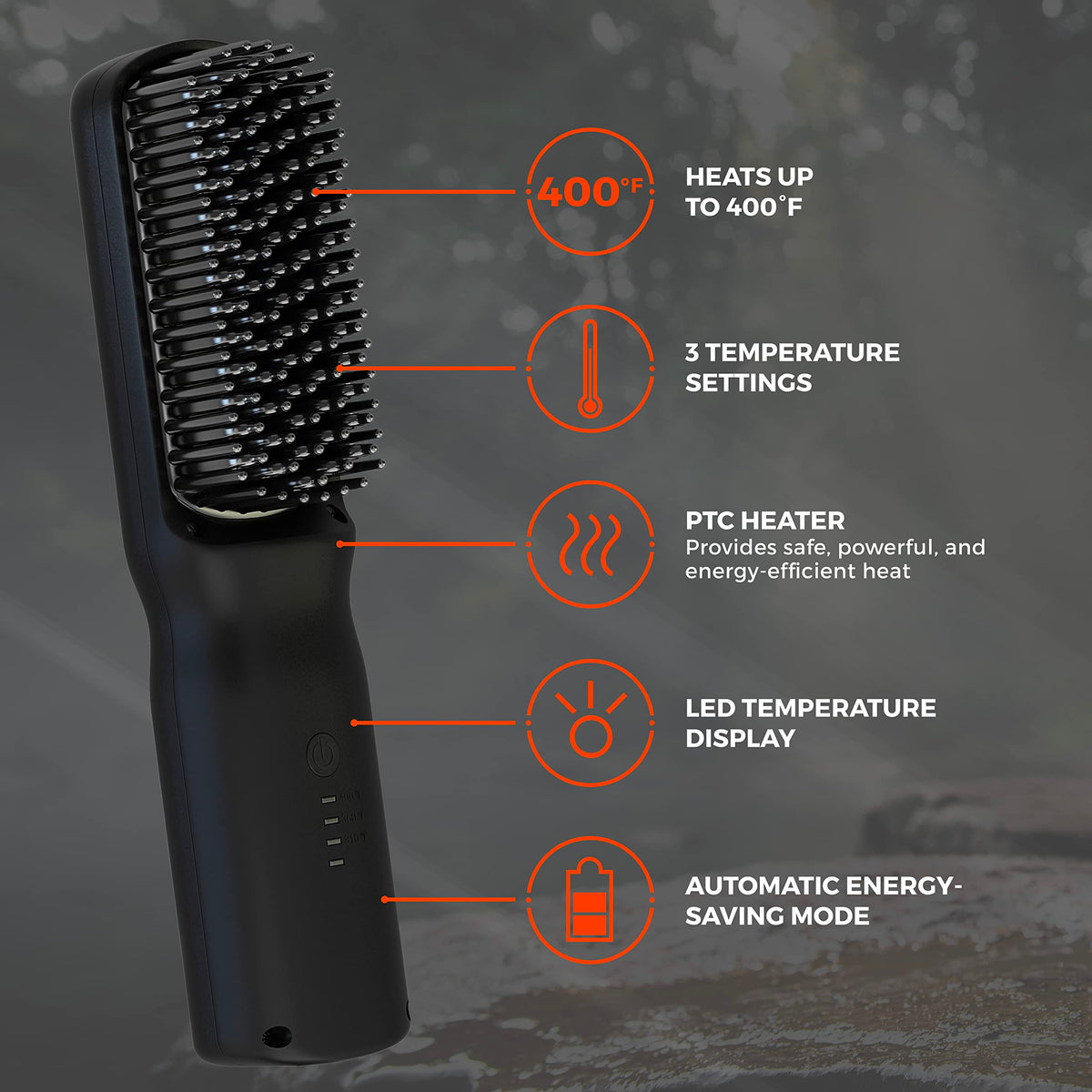 Détails de la brosse à barbe Wild Willies avec affichage LED