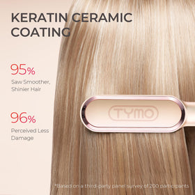 Détails de la brosse lissante TYMO avec réglage de température