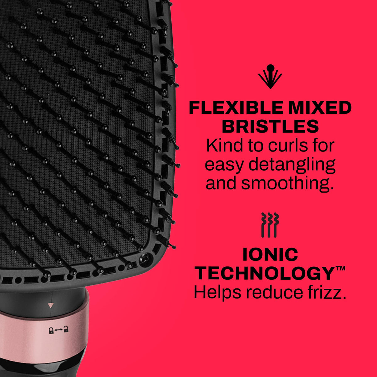 Détails de la brosse souple du Sèche-Cheveux Gold N Hot