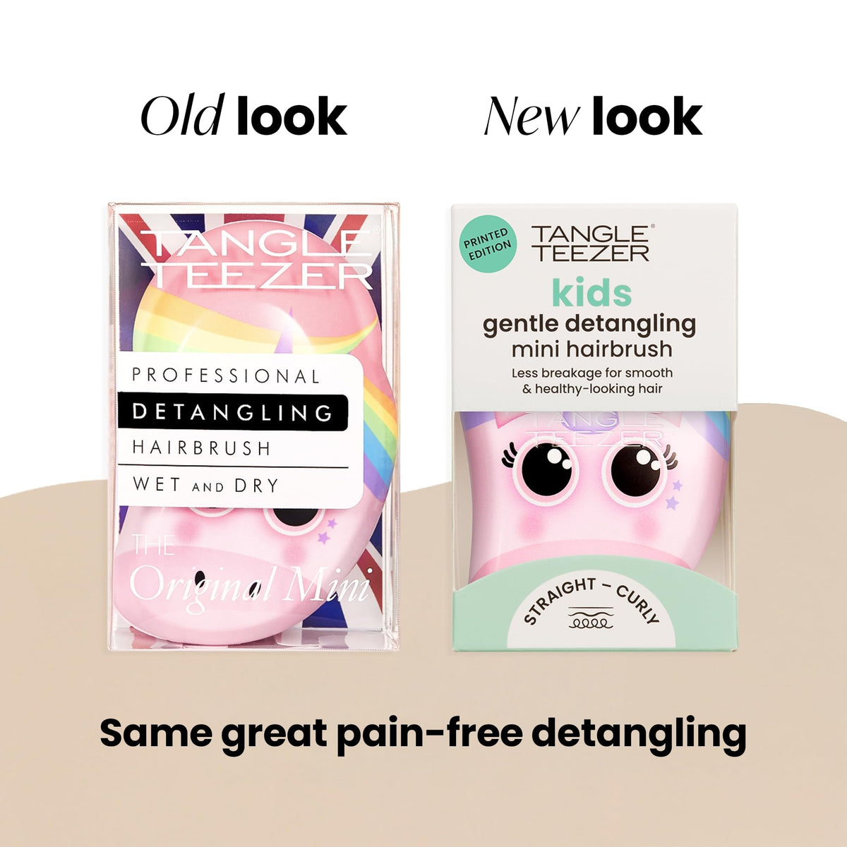 Détails de la brosse TANGLE TEEZER Mini Licorne avec dents flexibles