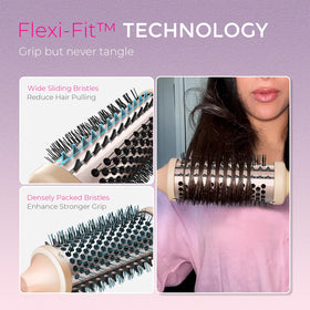 Détails de la brosse thermique TYMO STYLUX 1,7" avec poils ajustables