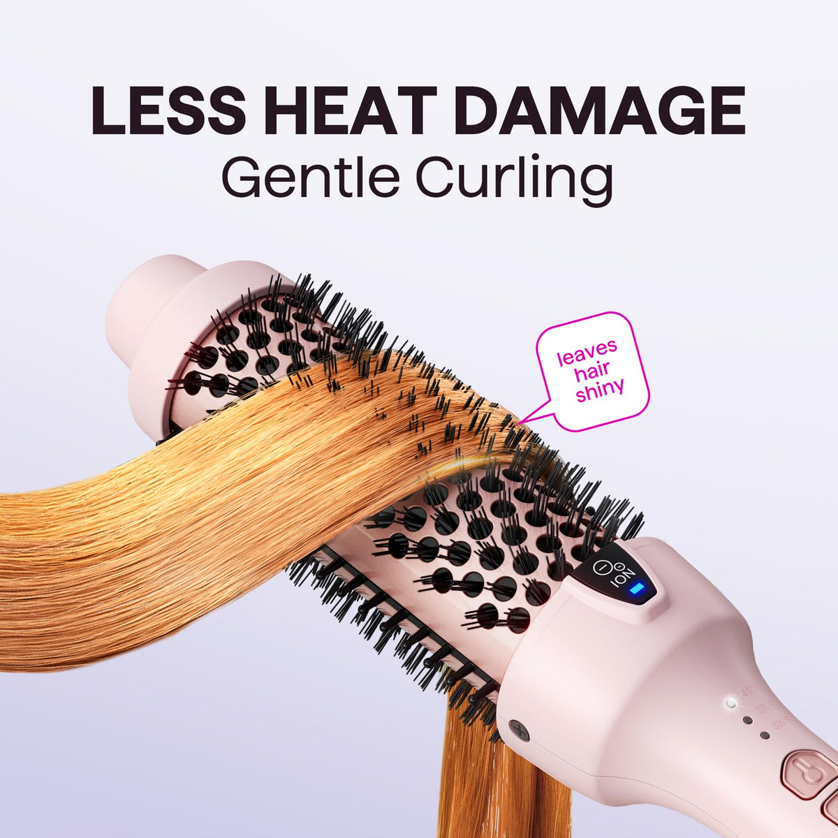 Détails de la brosse thermique wavytalk montrant les réglages de température