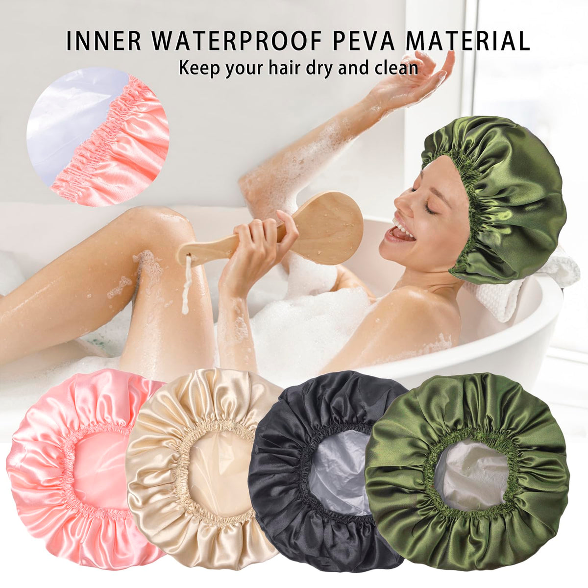 Détails de la couture sécurisée du bonnet de douche CHFONG