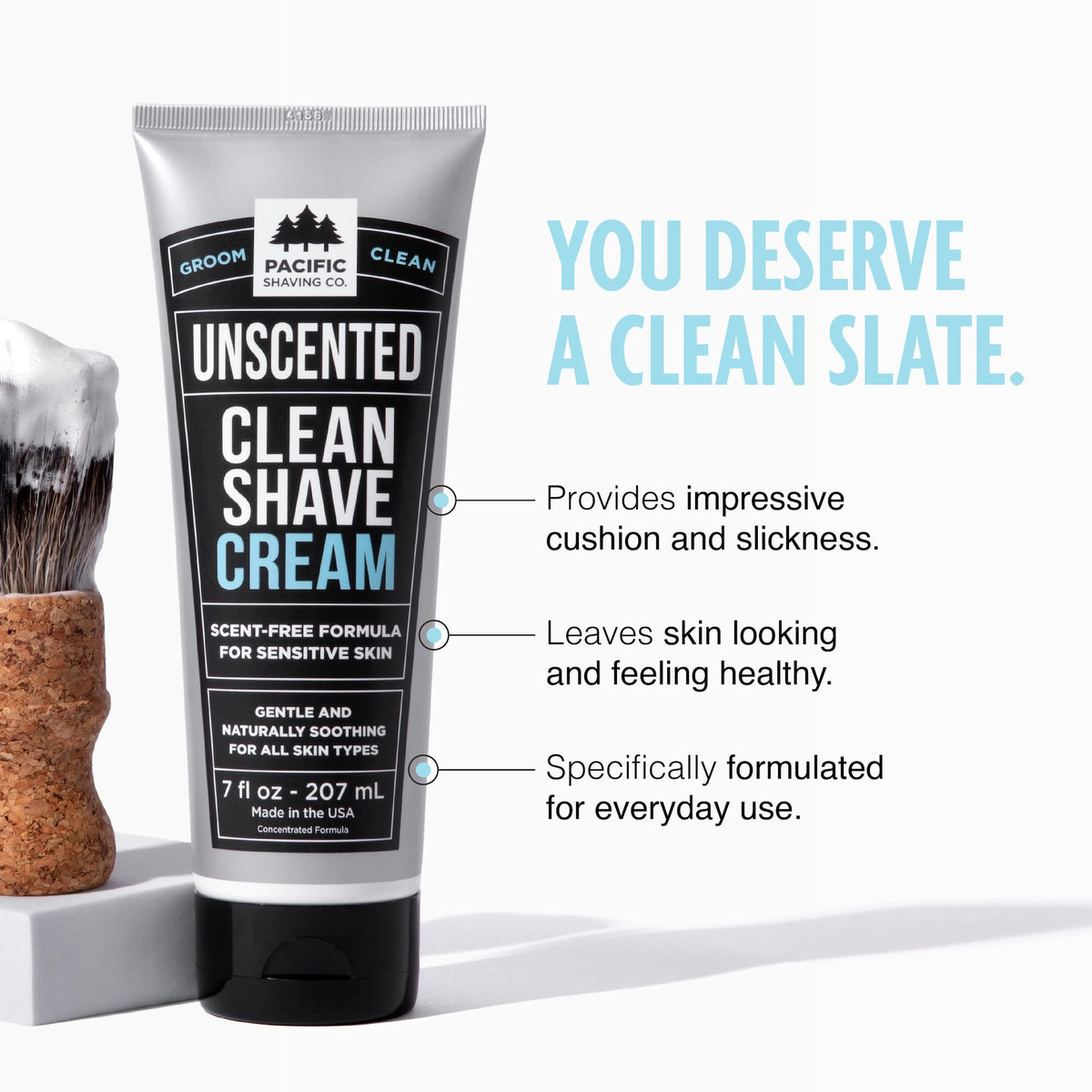 Détails de la crème à raser Pacific Shaving 249g