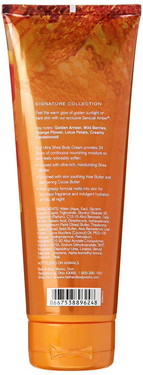 Détails de la crème corps Sensual Amber Bath & Body Works