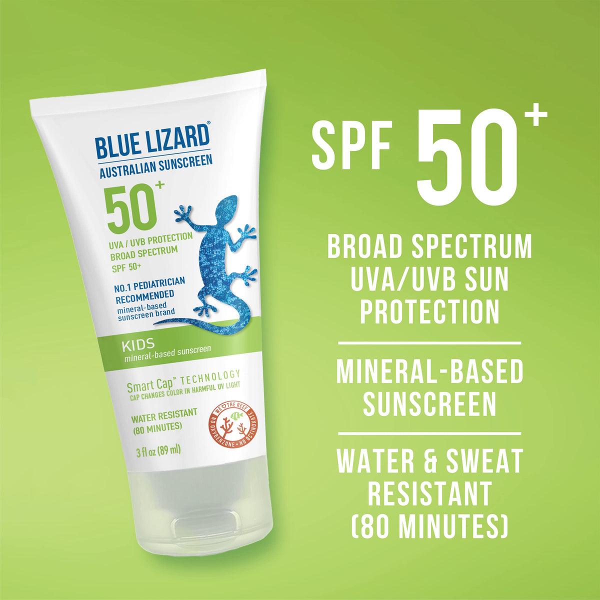 Détails de la crème solaire BLUE LIZARD Kids SPF 50+
