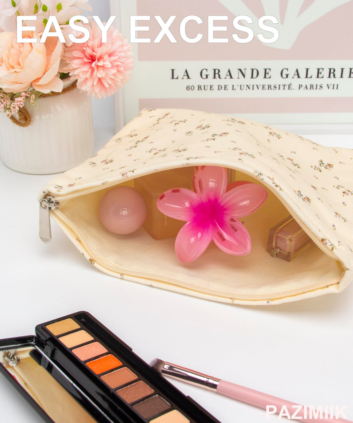 Détails de la fermeture éclair de la trousse de maquillage PAZIMIIK