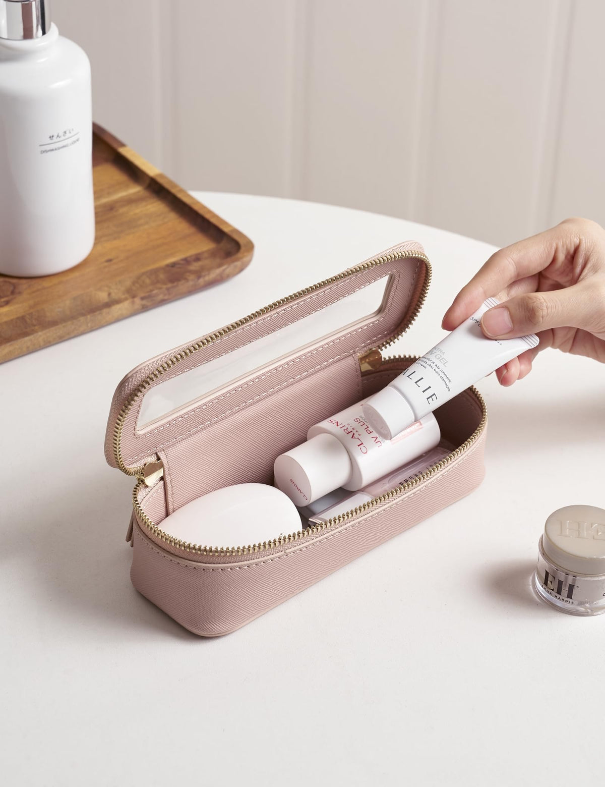 Détails de la fermeture éclair de la trousse de maquillage Popvibe