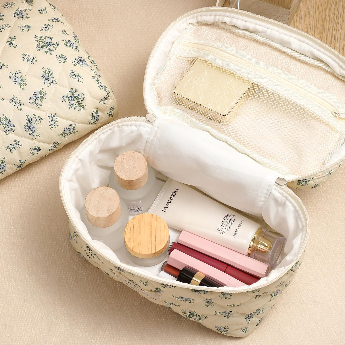 Détails de la fermeture éclair de la trousse de maquillage uekeboag