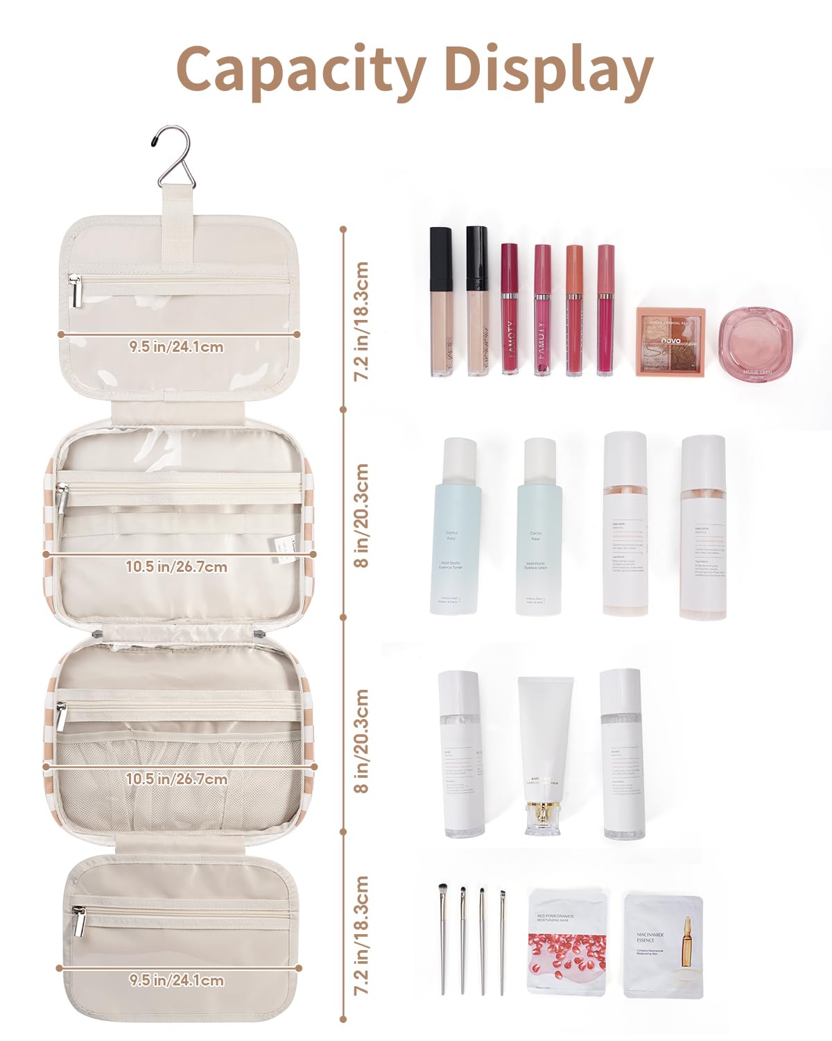 Détails de la fermeture éclair de la trousse de toilette Narwey