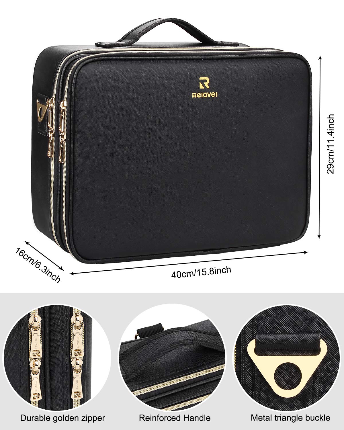 Détails de la fermeture éclair en métal de la trousse Relavel