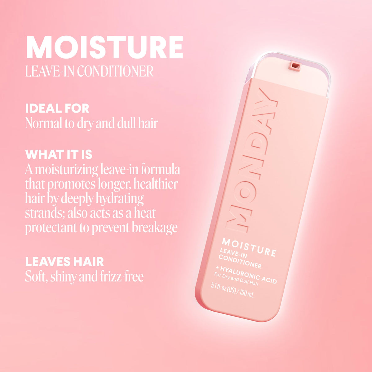 Détails de la formule hydratante de l'après-shampoing MONDAY