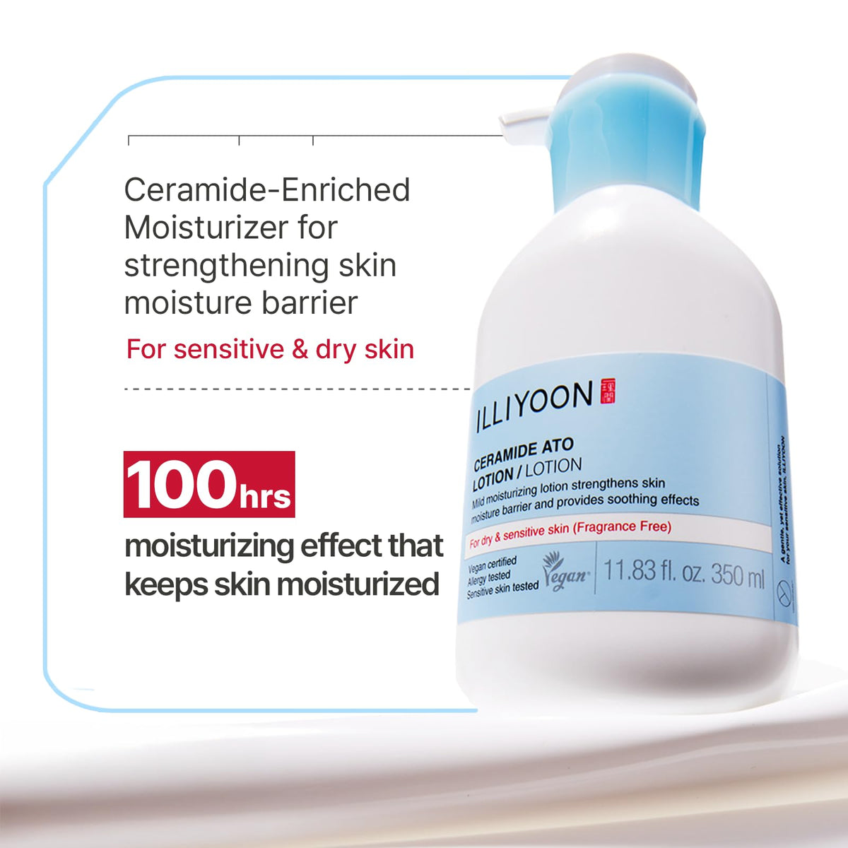 Détails de la lotion Ato Illiyoon sur la peau