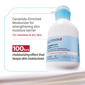 Détails de la lotion Ato Illiyoon sur la peau
