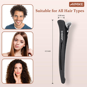 Détails de la pince à cheveux AIMIKE, bande en silicone antidérapante