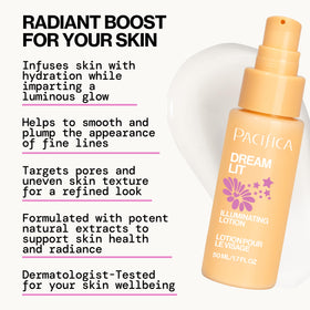 Détails de la pompe de la lotion illuminante Pacifica Dreamlit